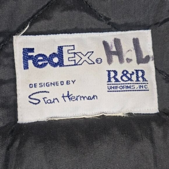 Vtg FedEx Reflective Heavy Hooded Coat Sz XXL Delivery Uniform Stan Herman - Picture 8 of 15